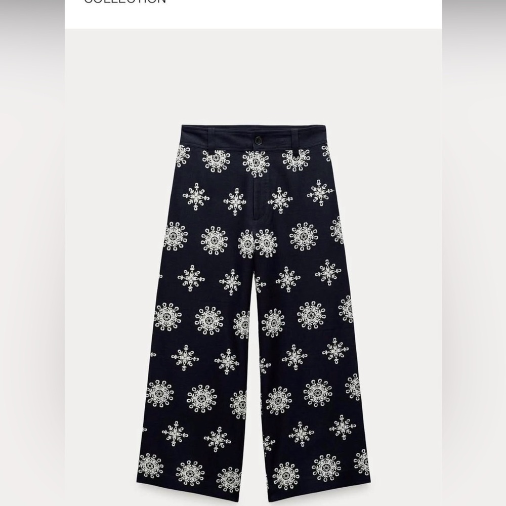 Zara embroidered pants